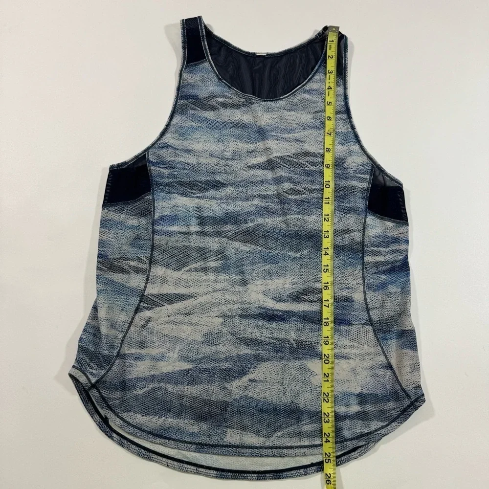 Lululemon Sculpt Tank II Mesh Scape Multi True Navy Blue Sleeveless